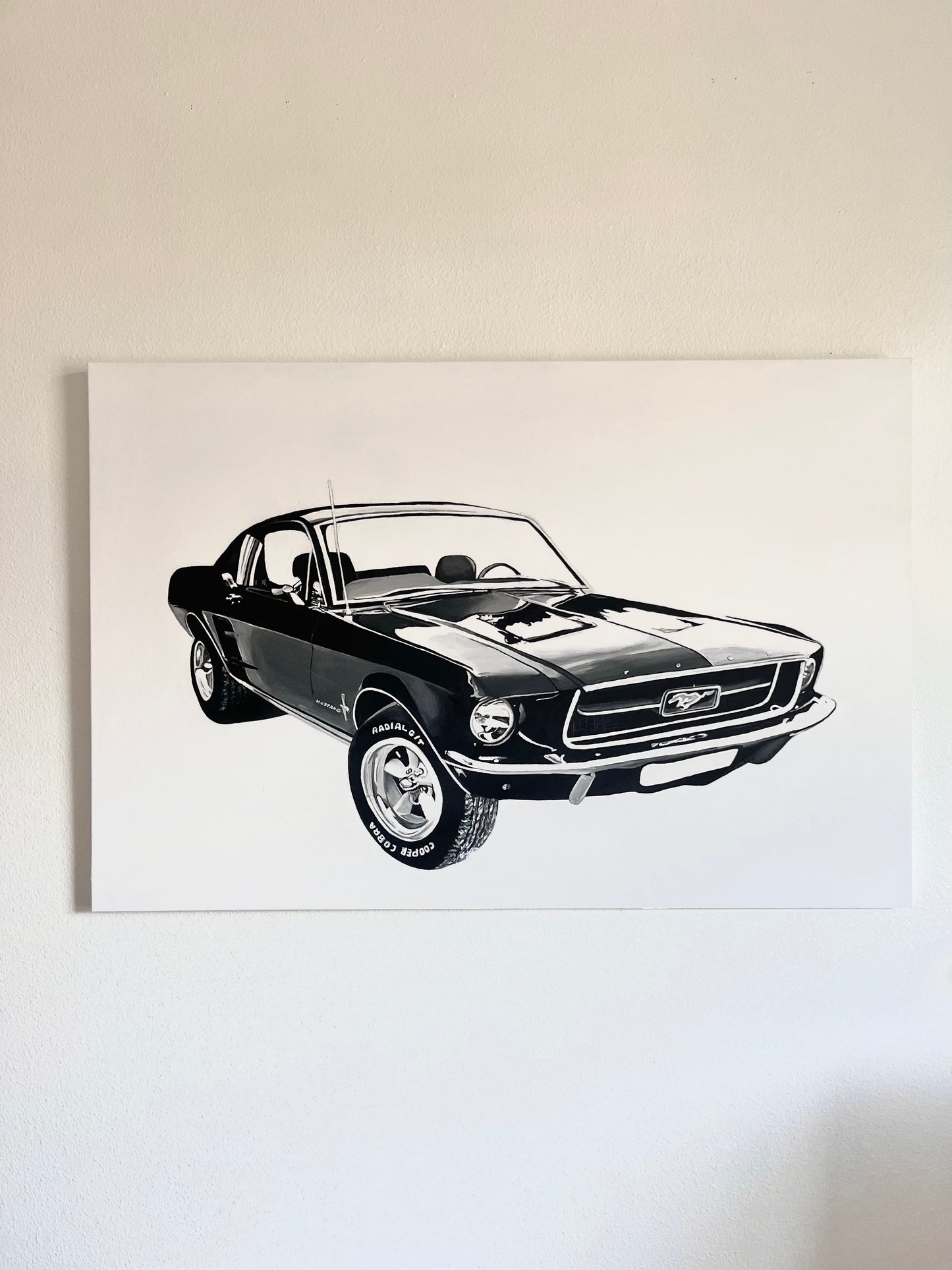"67' Black Mustang" Original Painting